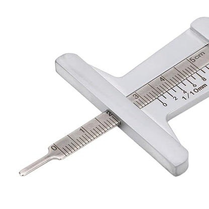 Steel Tire Tread Depth Gauge Ruler 0-50mm, Vehicle Tread Wear Indicator, Precise Measurement Tool for Car, Motorcycle Tire and Brake Pad Inspection