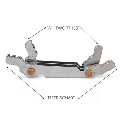 Thread Pitch Gauges Measure Tool Set,Stainless Steel Thread Gauges, Metric & Imperial Screw Gauge SAE Whitworth 55 Degree & Metrisch 60 Degree Thread Pitch Gauge for Industrial Measurement - color: 1P
