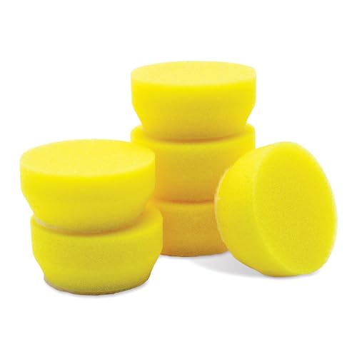 Griot's Garage 1” Perfecting Foam Pads for Car Polishing and Detailing, Buffing Pads for Paint Correction, Polishing, and Waxing, Yellow, Set of 6 - size: 1 Inch Pads (Set of 6)