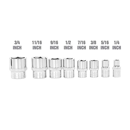 OEMTOOLS 25446 3/8 Socket Set 8-Pc, SAE 3/8 Drive Socket Set, 6 Point SAE Sockets, Removes Rounded and Rusted Fasteners, Storage Tray Included - style: SAE