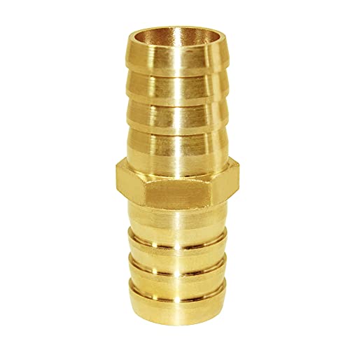 Joywayus 3/4" ID Hose Barb Fitting Hex Union Brass Adapter Water/Fuel/Air(Pack of 10) - size: 0.75 Inch, style: 10PCS