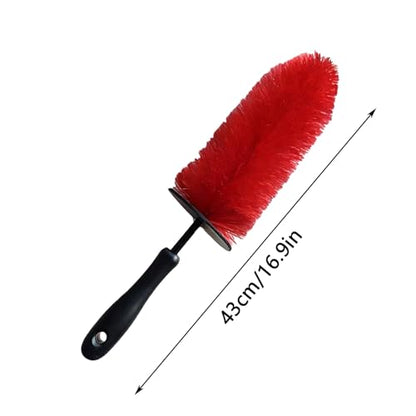 Rim Cleaner Brush, Wheel Brush for Car Detailing, Comfortable Grip, Soft and Scratch-Free, for Rims, Small Slots, Brake Dust Crevices(Red) - color: Red