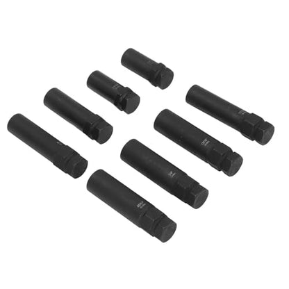 8 Piece Lug Nut Socket Set, Cr Mo Steel Wheel Lock Removal Kit for Twisted Damaged Nuts, Impact Rated Universal Automotive Car Repair Tools with Enhanced Access and Easy