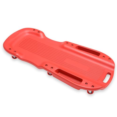 Auto Dynasty Universal 38" L X 20" W Red Lightweight Rolling Mechanic Creeper Seat Repair Tool for Car Vehicle Home Warehouse - color: Red