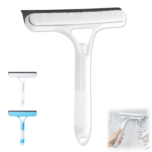 3 in 1 Window Cleaning Scraper,New 3 in 1 Window Cleaner,Squeegee and Scrubber with Spray, for Windows, Walls,Car Windshields, Bathrooms, Kitchens, All-Purpose Window Cleaner Tool (White) - color: White