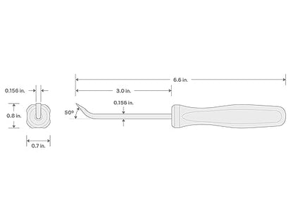 TEKTON 5/32 Inch x 6-1/2 Inch 50-Degree Mini Pry Bar | LRD82101 | Made in USA - size: 5/32 Inch 50-Degree
