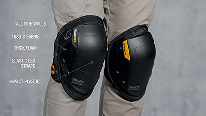 ToughBuilt - Gelfit ™ Rocker Professional Knee Pads - SnapShell ™ Compatible - (TB-KP-G201) - size: Standard Snapshell Rocker (Black)