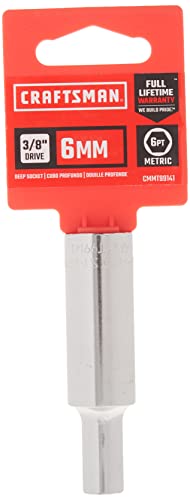 CRAFTSMAN Deep Socket, Metric, 3/8-Inch Drive, 6mm, 6-Point (CMMT99141) - size: 6 MM