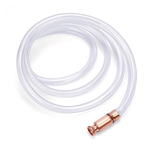 Gas Siphon Hose Pump, 10FT Shaker Self Priming Fuel Transfer Pump with 1/2" Copper Valve, Multi-Purpose Manual Hand Pumps for Oil Gasoline Diesel Water Liquid (3M/10FT) - size: 3M/10FT