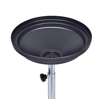 5 Gallon Oil Drian Portable Steel Oil Drain, Waste Oil Drain with Wheel, Adjustable Height, Red (AODT-5)