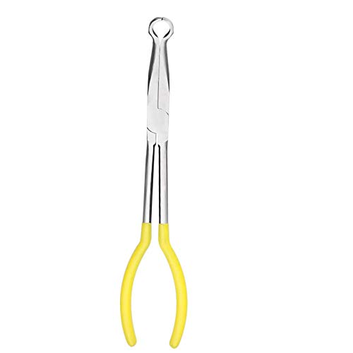 11 Inch circle plier Hose/Cable and Flate Nose. Designed for Mechanics, Technicians, and Contractors Work with Delicate or Difficult-to-Reach Pieces Milled-Jaws Steel “ round pliers - color: Yellow-round Pliers