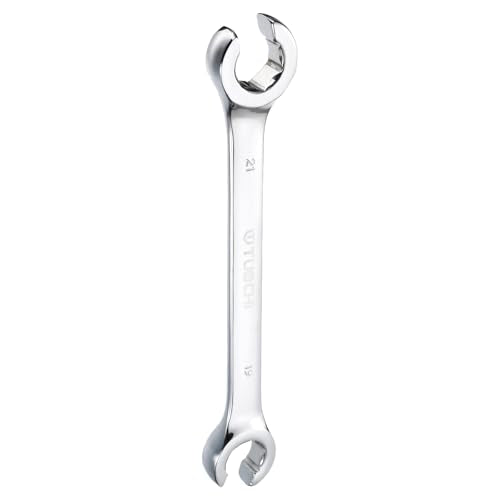HARFINGTON Flare Nut Metric Wrench 19mm x 21mm CR-V Mirror Polished Chrome Plating Metric Wrench for DIY Hand-making Automotive Repairs and Household Maintenance - size: 19mm x 21mm