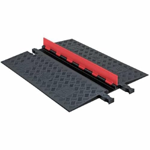 Checkers 1 Channel Low Profile Drive Over Cable Protector with Built in ADA Compliant Ramp, Heavy Duty Loads up to 46,000 Pounds, Polyurethane Construction, Orange/Black, GD1X75-O/B - color: Orange, style: ADA Compliant
