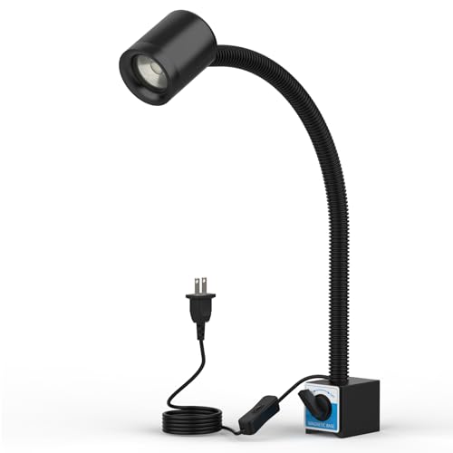 LED Magnetic Work Light, 1500lumens 20in Flexible Gooseneck Work Lamp with Strong Magnetic Base for Lathe Machines, Workbenches. 15W，Yuan 915