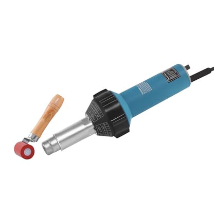1600W 110V Hot Air Welder Heating Gun, Handheld Hot Air Torch Plastic Welding Gun for TPO PVC Vinyl Welding Kit with Welding Speed Nozzle Roller Rod Carrying Case - color: 1600w-(w/Case)