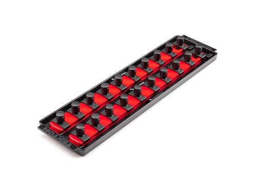 TEKTON 1/2 Inch Drive 2-Rail Socket Organizer Set, Red (20-Tool) | OST22120 | Made in USA - color: Red, size: (20-Tool), style: 2-Rail