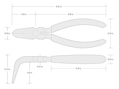 TEKTON 6 Inch 70-Degree Bent Smooth Jaw Long Nose Pliers | PGF15406 - color: Smooth Jaw, size: 6 Inch 70-Degree Bent