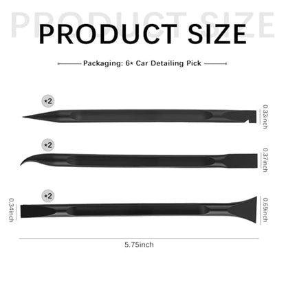 6PCS Car Detailing Pick Set,Car Detailing Tools with 6 Cleaning Heads for Vents,Seams,Cup Holders,Buttons & Interior Gaps,Universal Cars Cleaning Kit for Most Cars SUVs
