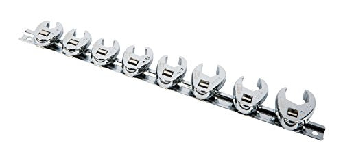 SUNEX TOOLS 9708 3/8-Inch Drive Fractional Crowfoot Flare Nut Wrench Set, 3/8-Inch - 7/8-Inch, Fully Polished, 8-Piece