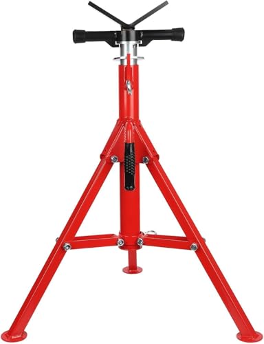 Heavy-Duty Pipe Jack Stand, 2500 lb Load Capacity, Adjustable Height 28"–52", Folding Steel Pipe Support Stand with Wide Stable Base for Welding, Automotive Repair, Construction & Fabrication Projects - size: 2500 lbs(Red)