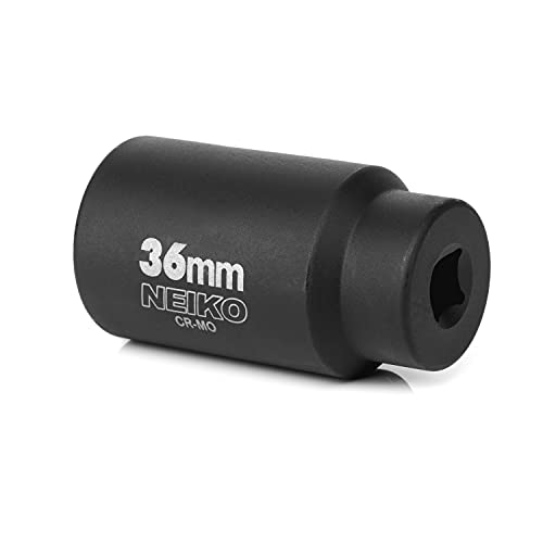 NEIKO 02527A 36mm Socket | 1/2” Drive Deep Impact Socket | Spindle & Axle Nut Socket | 12 Point |Chrome Molybdenum Cr-Mo |Deep Well Hub | Triple Square | Axle Shaft Nut Remover - size: 36 mm (Single)