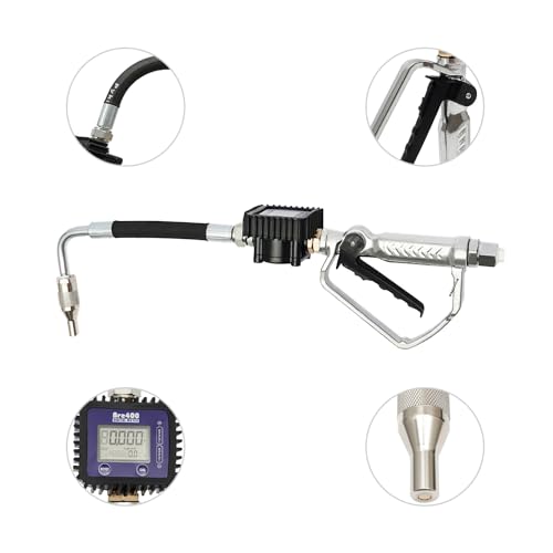 Electronic Oil Metering Gun, Digital Oil Control Valve Meter Nozzle, Pneumatic Oil Gun Quantitative Fueling Gun Oil Gun with Gauge, Control Valve Fuel Oil Transfer Gun - color: Style-A