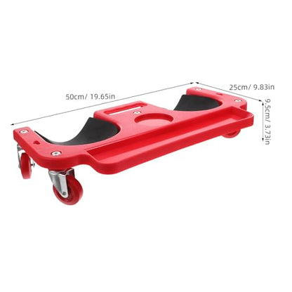 POPETPOP Foldable Car Repair Kneeling Pad with Wheels, Stable Support Pe Material Knee Cushion for Construction and Auto Repair, Sturdy Red Knee Pads for Flooring and Tile Work, Ergonomic