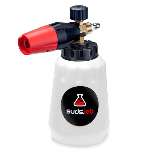 Suds Lab F1 Professional Foam Cannon with 32 Ounce Canister | Adjustable Foam Nozzle, Quick Connect Pressure Washer, Car Washing