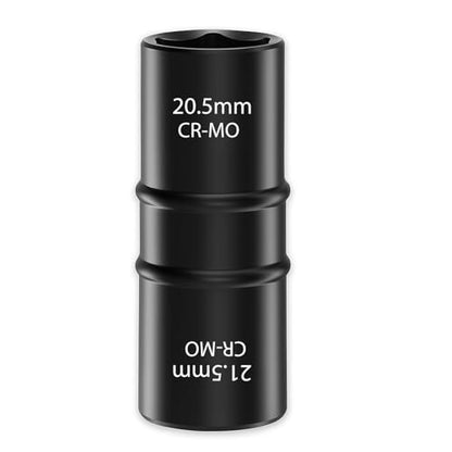 XEWEA 1/2 Inch Drive 20.5mm x 21.5mm Thin Wall Impact Flip Socket, Lug Nut Impact Socket Set Double Ended Thin Wall Nut Sockets CR-MO Twist Removal Tool for Stripped Rusted Bolts - size: 20.5 mm x 21.5 mm