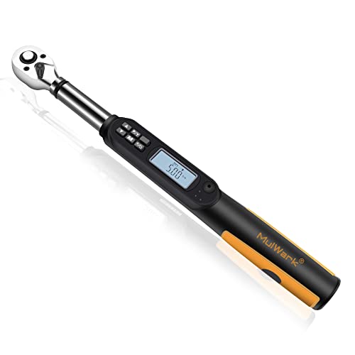 MULWARK 3/8" Digital Torque Wrench Electronic Set, with Buzzer & LED, 2.2-44.3 ft-lbs(3-60 Nm), High Precision Adjustable Electronic Torque Wrenches Car Repairing Tool Calibrated with Storage Case