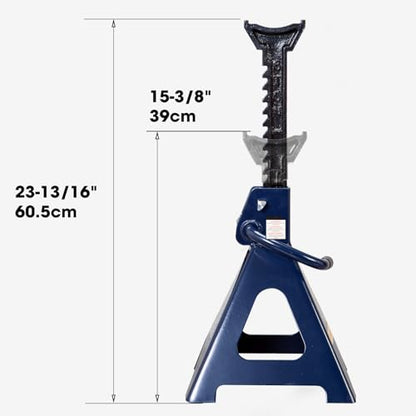Big RED Jack Stands 6 Ton with Double Locking, 14.2-23.8 inch Adjustable Height for Lifting Cars, SUV, Van, 12000 lb Capacity, 1 Pair - color: BLUE, size: 6 TON DOUBLE LOCKING