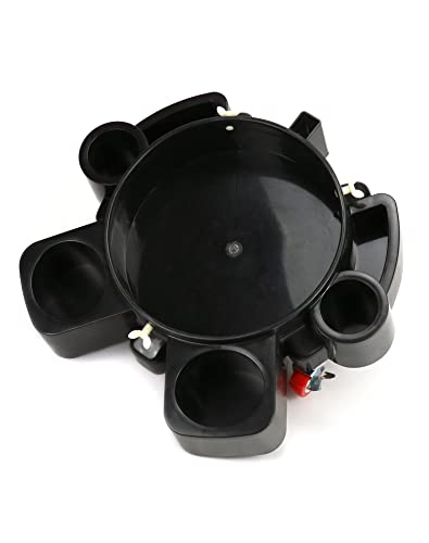 QWORK Bucket Dolly, Detailing Cart for 5 Gallon Car Wash Bucket, Rolling Bucket Dolly with 5 Rolling Swivel Casters and Compartments, for Car Washing Detailing System