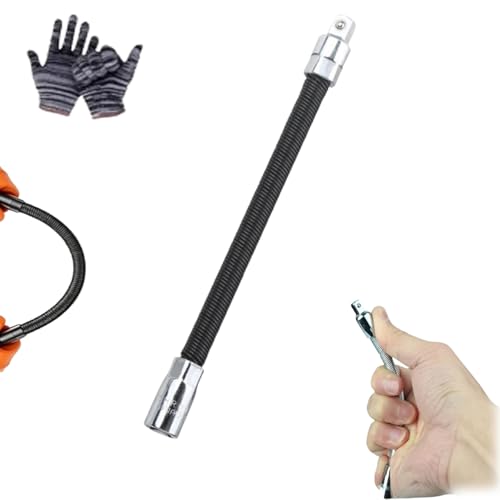 360 Miracle Tool Extension,1/2 Flexible Socket Extension Bar Set Bendable Impact Wrench,Universal Flexible Connecting Rod Tool,Conquer Tight Spaces in Seconds,For Automotive,DIY Projects (Black,1/2) - color: Black, size: 1/2