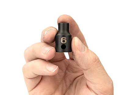 TEKTON 3/8 Inch Drive x 6 mm Shallow 6-Point Impact Socket | SID12106 - size: 6 mm, style: Shallow