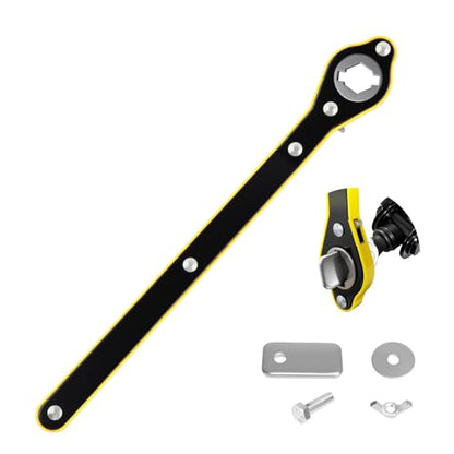2 in 1 Car Jack Ratchet Wrench with Hexagonal & Cross,Labor-Saving 360° Swivel Scissor Jack Handle with Longer Handle,Portable Car Tire Wheel Lug Wrench Automotive Tools