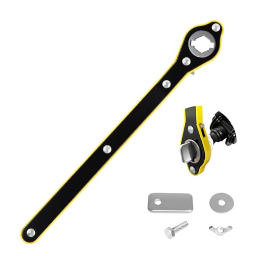 2 in 1 Car Jack Ratchet Wrench with Hexagonal & Cross,Labor-Saving 360° Swivel Scissor Jack Handle with Longer Handle,Portable Car Tire Wheel Lug Wrench Automotive Tools
