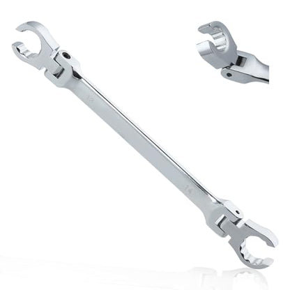 Flex Head Flare Nut Wrench 13 * 14mm Flare Nut Wrench Set Metric Flare Tool Double Flexible Flare Nut Line Wrench Flare Tool Flex Tools 40Cr for Automotive Repairs Plumbing Repairs - style: 13*14mm