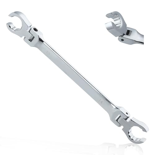 Flex Head Flare Nut Wrench 13 * 14mm Flare Nut Wrench Set Metric Flare Tool Double Flexible Flare Nut Line Wrench Flare Tool Flex Tools 40Cr for Automotive Repairs Plumbing Repairs - style: 13*14mm