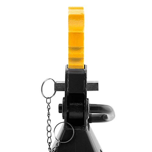 Heavy Duty 6 Ton Jack Stands Pair - Double Locking Pins - Handle Lock and Mobility Pin for Auto Repair Shop with Extra Safety (JZ060)