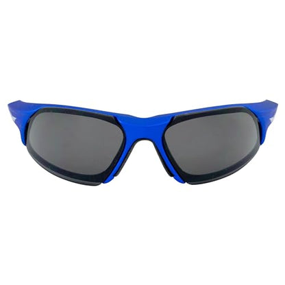 Global Vision Safety Shop Glasses - color: Blue Frame/Smoke Lens