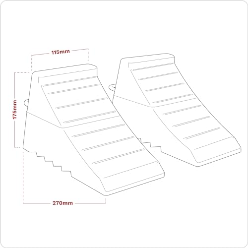 Sealey Wc02 Rubber Wheel Chocks 3.3Kg - Pair - size: 2.9Kg