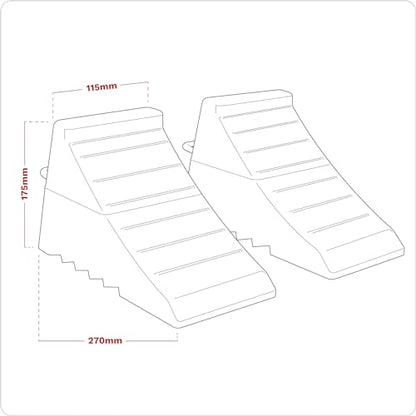 Sealey Wc02 Rubber Wheel Chocks 3.3Kg - Pair - size: 2.9Kg