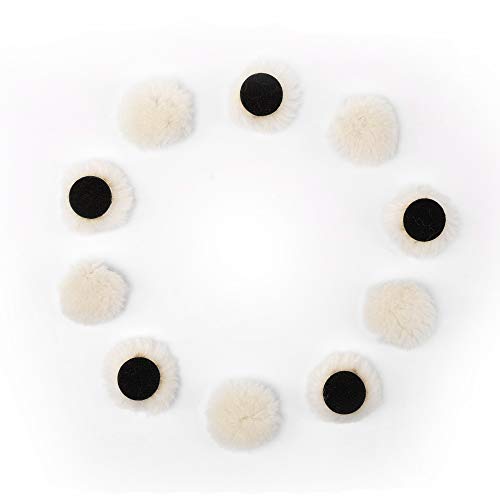 Maxshine Universal 10 Pieces MN01 Mini Polisher and Accessories - 2.5cm (0.98”) Long Wool Pads, Perfect for Buffing & Polishing Small Areas, Ideal for Professional Car Detailing - size: Long Wool Pad
