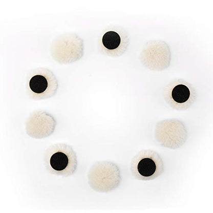 Maxshine Universal 10 Pieces MN01 Mini Polisher and Accessories - 2.5cm (0.98”) Long Wool Pads, Perfect for Buffing & Polishing Small Areas, Ideal for Professional Car Detailing - size: Long Wool Pad