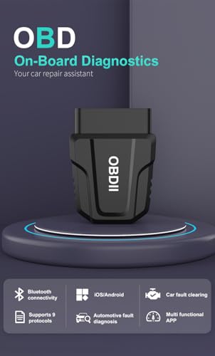 Outzone V011 OBD2 Scanner Bluetooth 5.4 - Car Code Reader & Health Monitor, Full System Diagnostic Tool for Engine, Transmission | Clear Codes, Real-Time Data, iOS & Android App