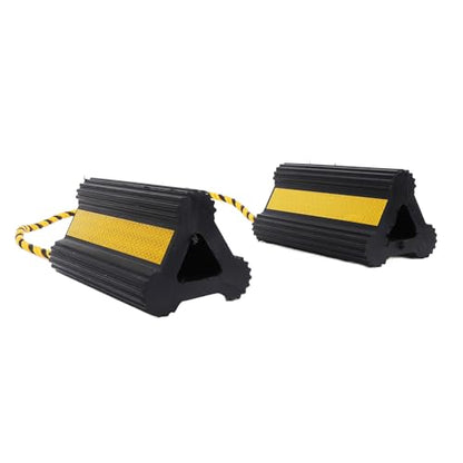 Heavy Duty Rubber Wheel Chocks, 210x100x100mm, 1 Pair, for Travel Trailers, RVs, Cars, and Trucks