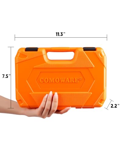 COMOWARE 83pcs 1/4” Drive Socket Set, Father day Gift, 5/32”-9/16” SAE, 4-15mm Metric, CR-V Mechanic Tool Set, 72T Ratchet Wrench, Socket Wrench Sets with Adapter, Ratchet Sets for Auto Repairing - size: 83 PCS