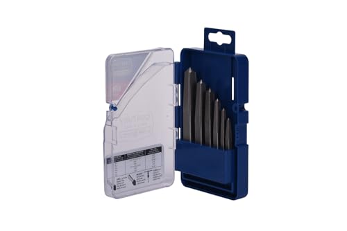 Century Drill & Tool 73214 6-Piece Square Flute Screw Extractor Set, #1 - #6, for Extracting Broken Screws and Bolts Without Damaging Threads - size: 6 Piece