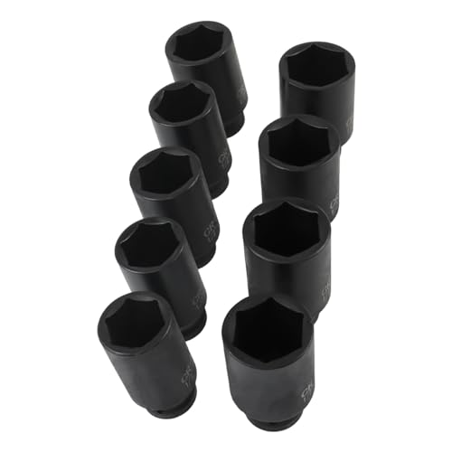 labwork 9Pcs Deep Impact Socket Set 1/2 Inch Drive Metric Axle Hub Nut Socket 29-38mm for Removing and Mounting Axle Nuts