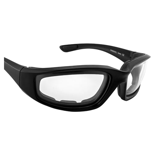 MF MotoFrames Payback Padded Motorcycle Sunglasses Black Frames - color: Black Frame/Clear Lens